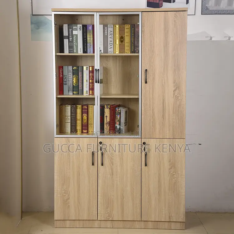 Brown Wooden 3-Door's Office Document Cabinet