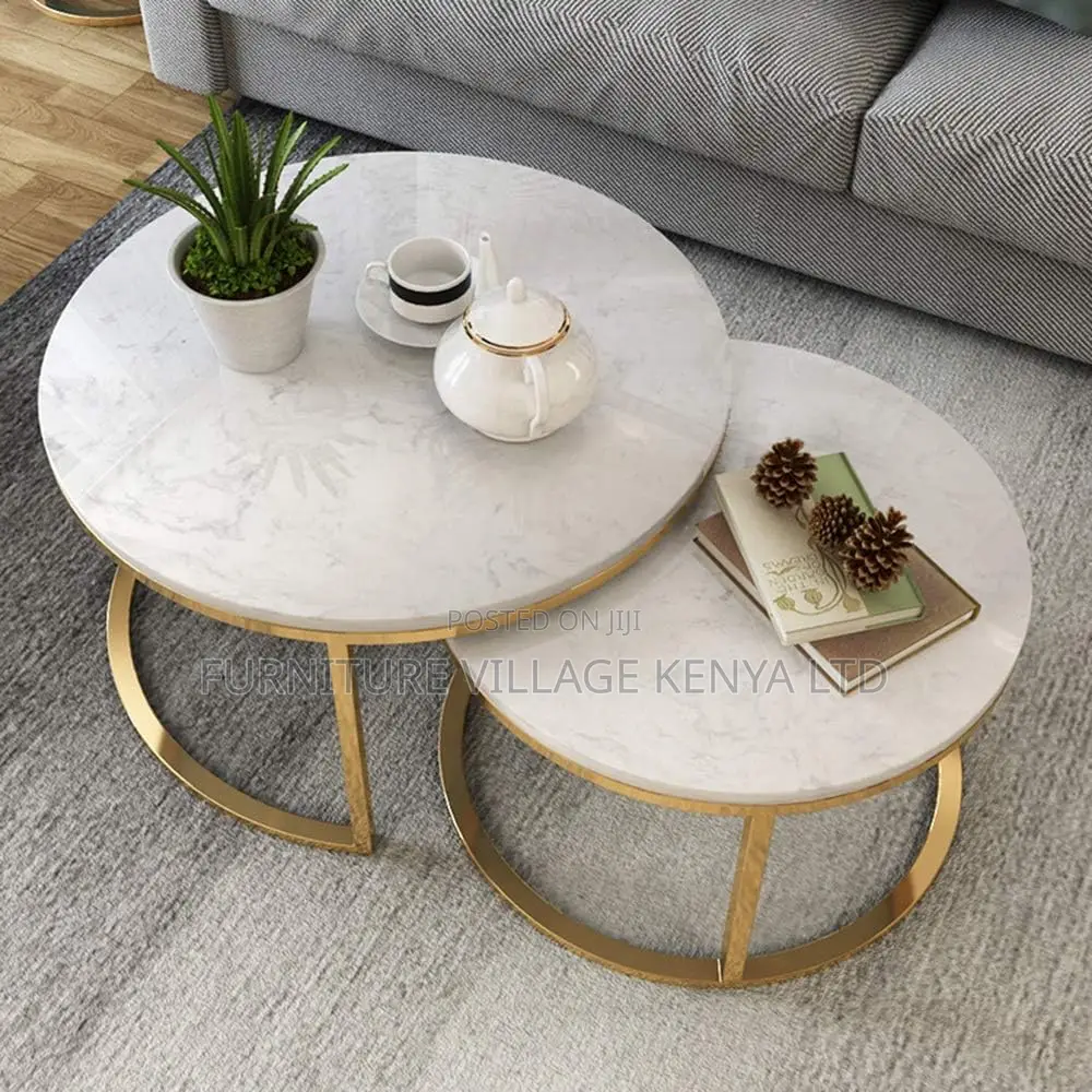 Dining Table : Marble Top Round Stackable Dininng Table