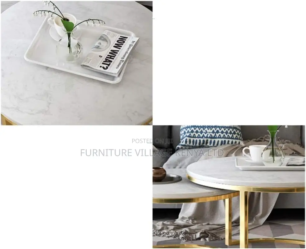 Dining Table : Marble Top Round Stackable Dininng Table