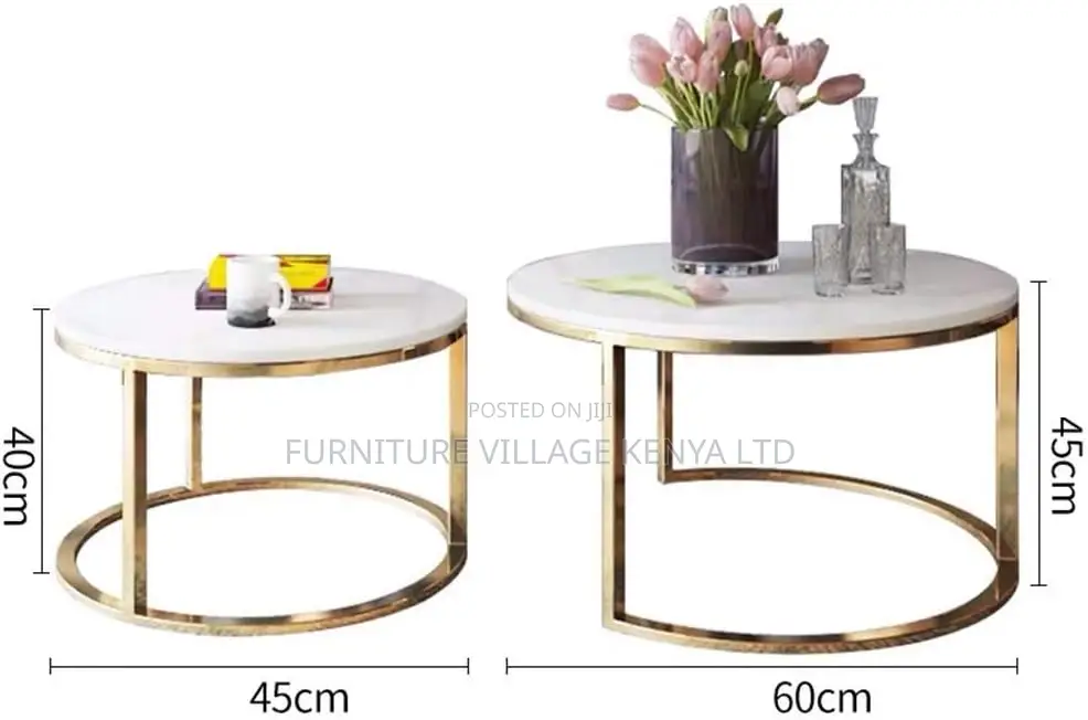 Dining Table : Marble Top Round Stackable Dininng Table