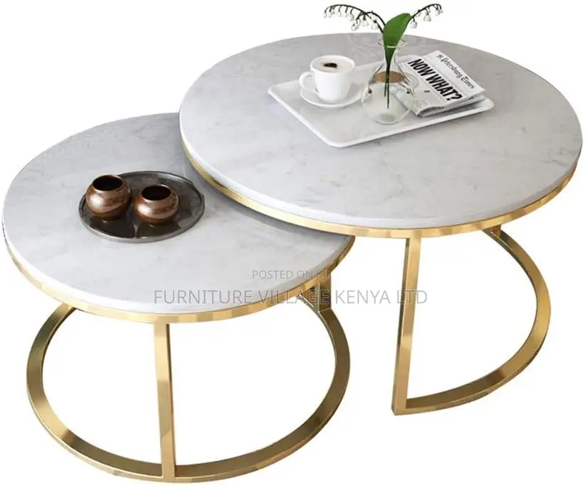 Dining Table : Marble Top Round Stackable Dininng Table