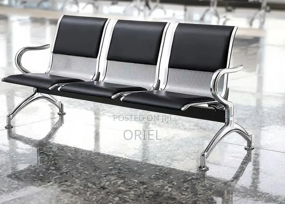 Office Bench : Office 3-Seater Padded Bench Waiting at Reception