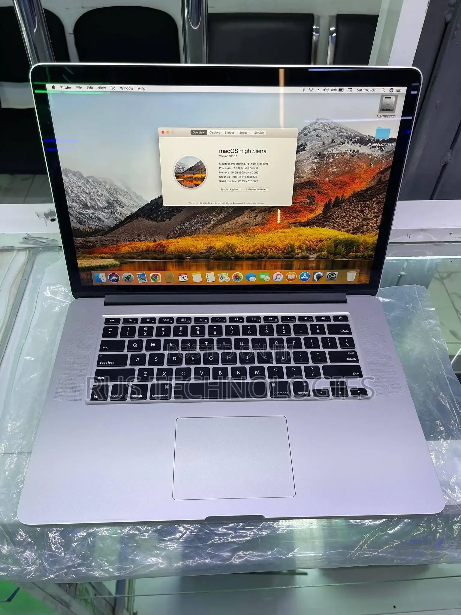 Laptop Apple MacBook Pro 2015 16GB Intel Core i7 SSD 512GB