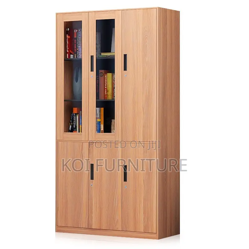 Office Cabinet; Home Office Storage Cabinet With Three Doors in Glass