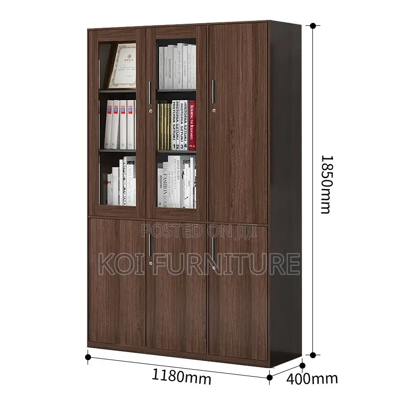 Office Cabinet; Home Office Storage Cabinet With Three Doors in Glass