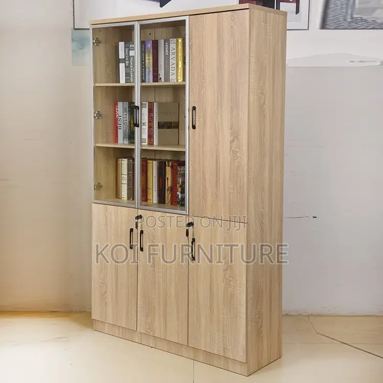 Office Cabinet; Wooden Storage Cabinet With 3 Lockable Doors