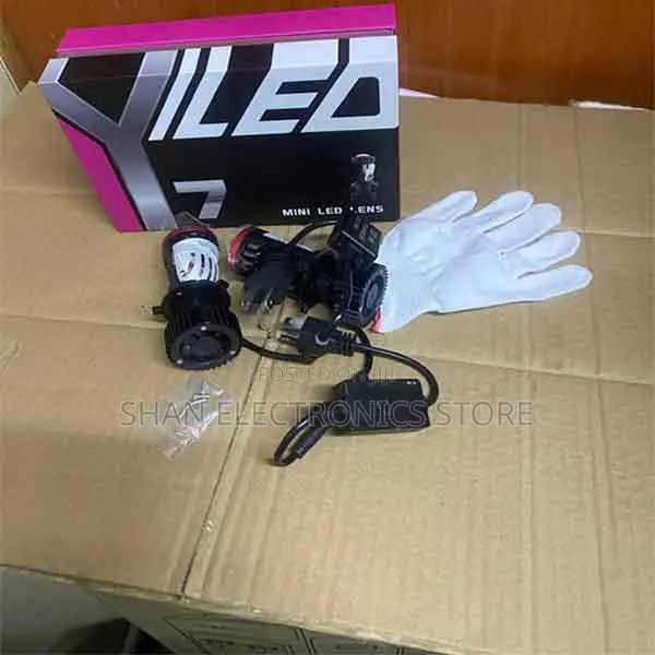 2pcs Y7 9003 H4 Mini Projector Motorcycle/Car Led Headlights