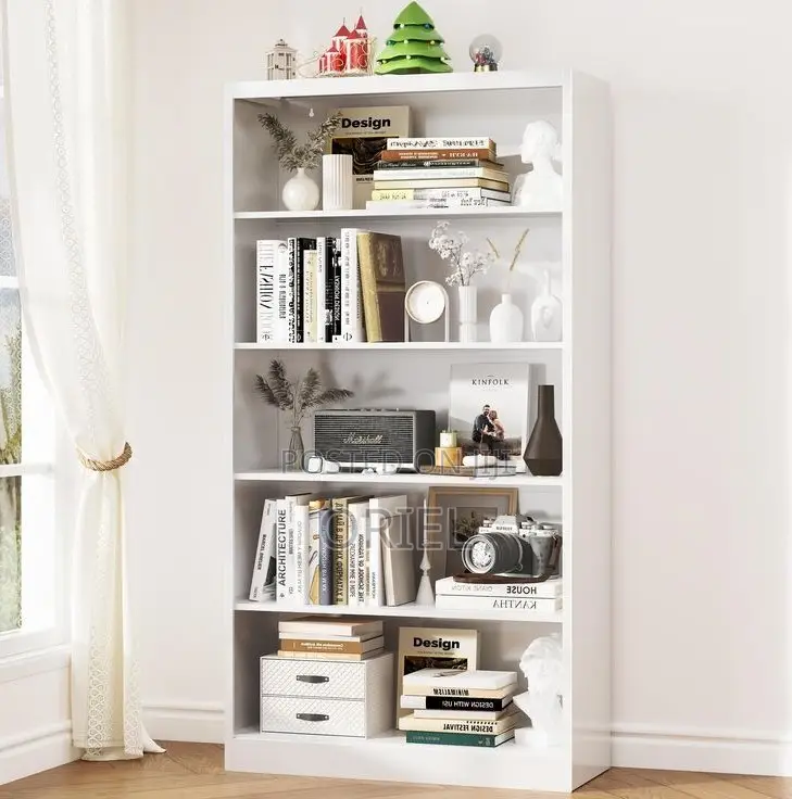Book Shelfs :- Modern 5-Tier Corner Bookshelf for Small Spaces