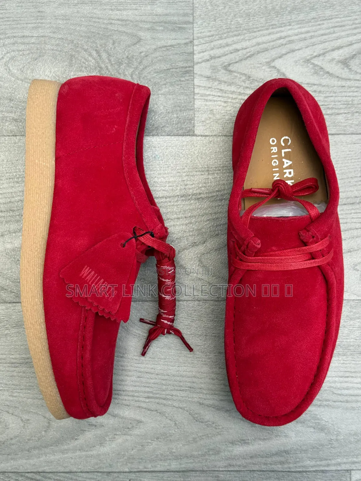 Red Grey Clarks Law Cut