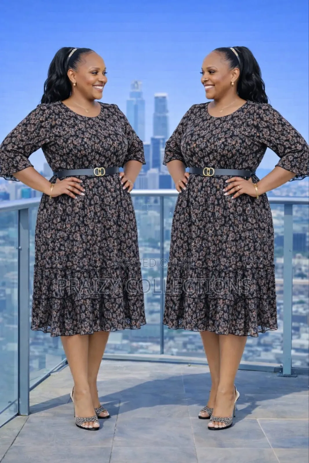 Floral Chiffon Church Dress