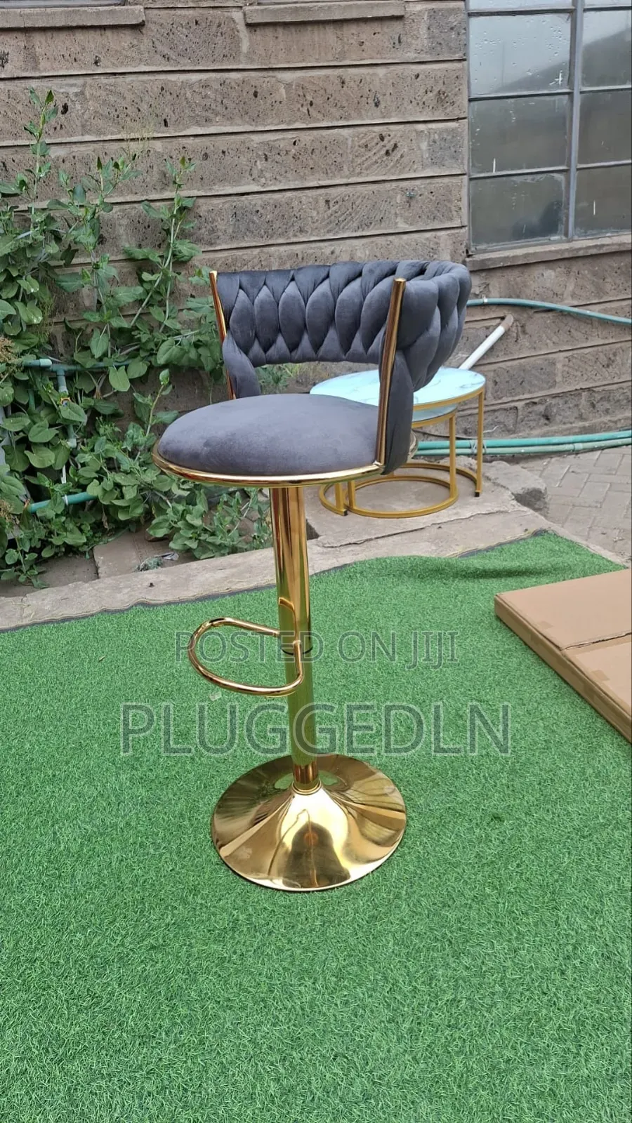Luxury Velvet Swivel Bar Stool