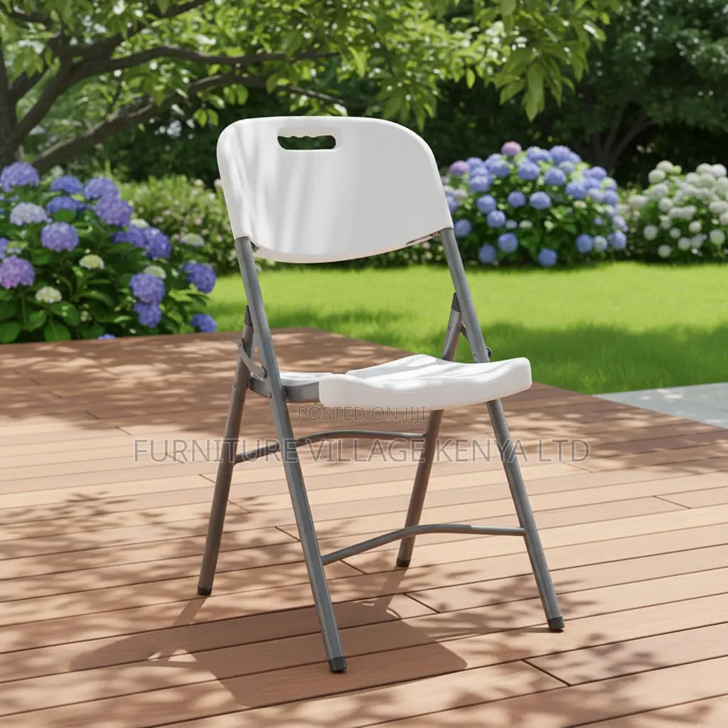 Outdoor Chair; White Foldable Outdoor Patio Chair