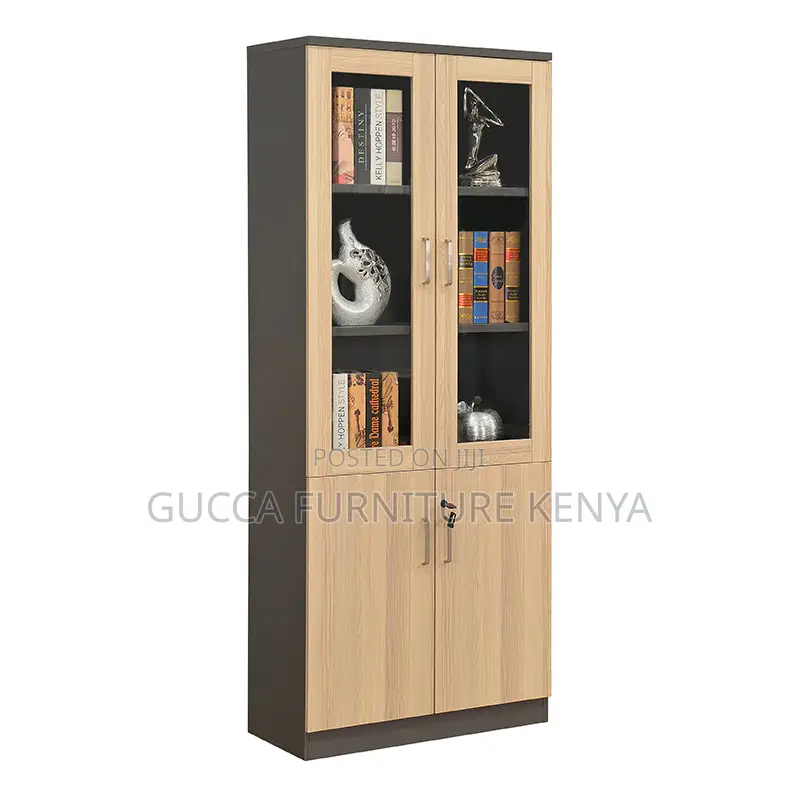 2-Door's Wooden Glass Front Document Cabinet