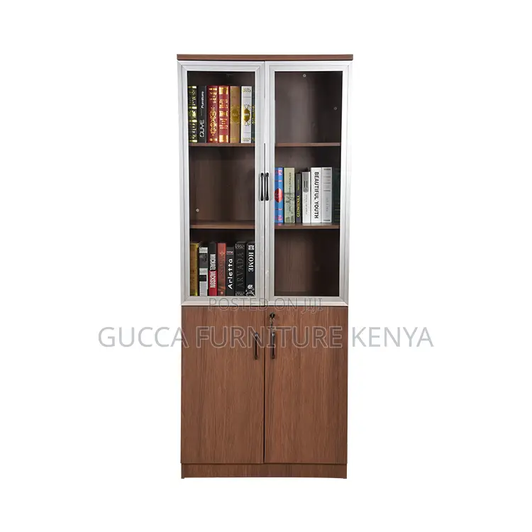 2-Door's Wooden Glass Front Document Cabinet