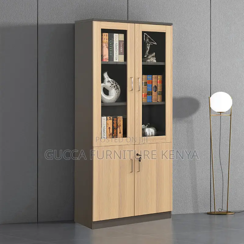 2-Door's Wooden Glass Front Document Cabinet