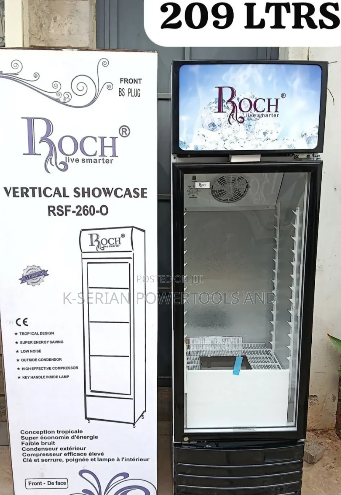 209 LTRS Roch Vertical Showcase/ Vertical Refrigerator Model RSF-260