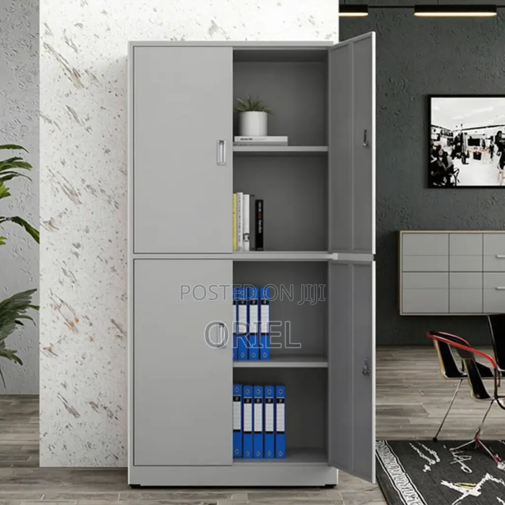 Office Cabinet : Steel Lockable 4-Door Cabinet