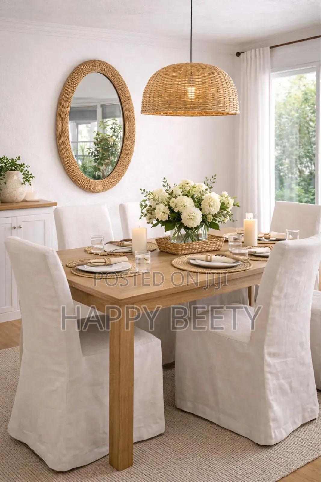 *Big Size Modern Oval Rattan Bamboo Decorative Mirror