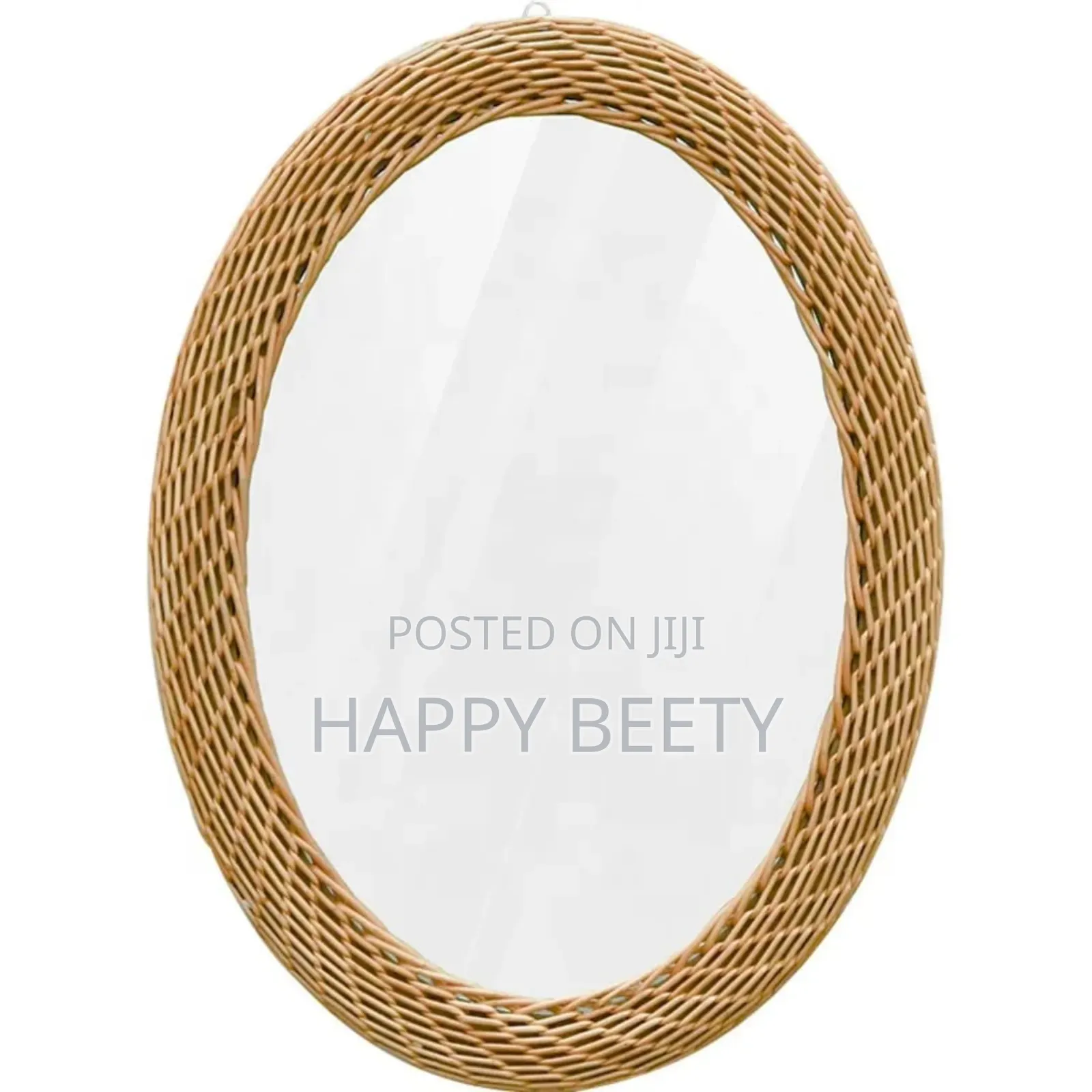 *Big Size Modern Oval Rattan Bamboo Decorative Mirror