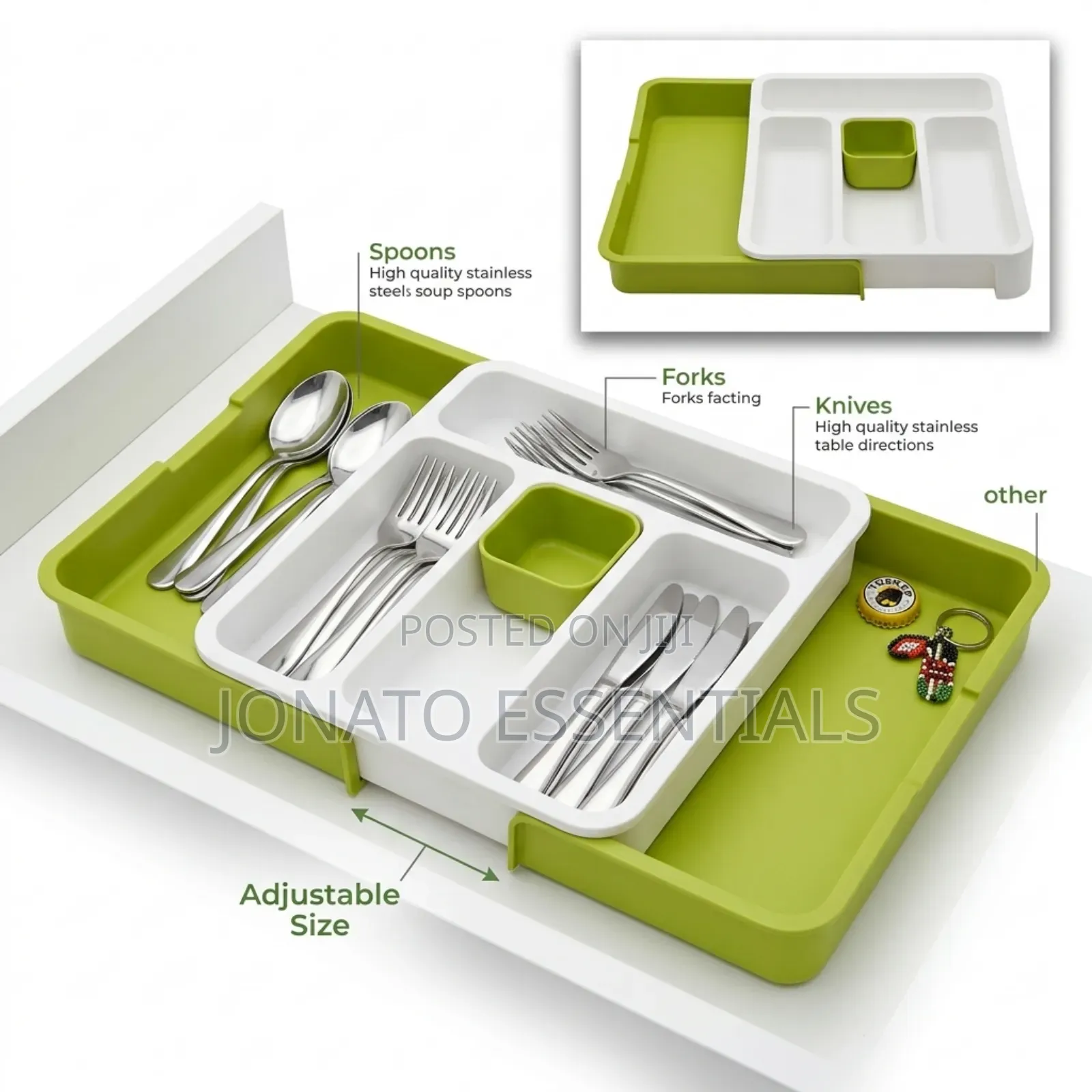 Expandable Cutlery Tray Drawer Organizer Kitchen Utensil Holder