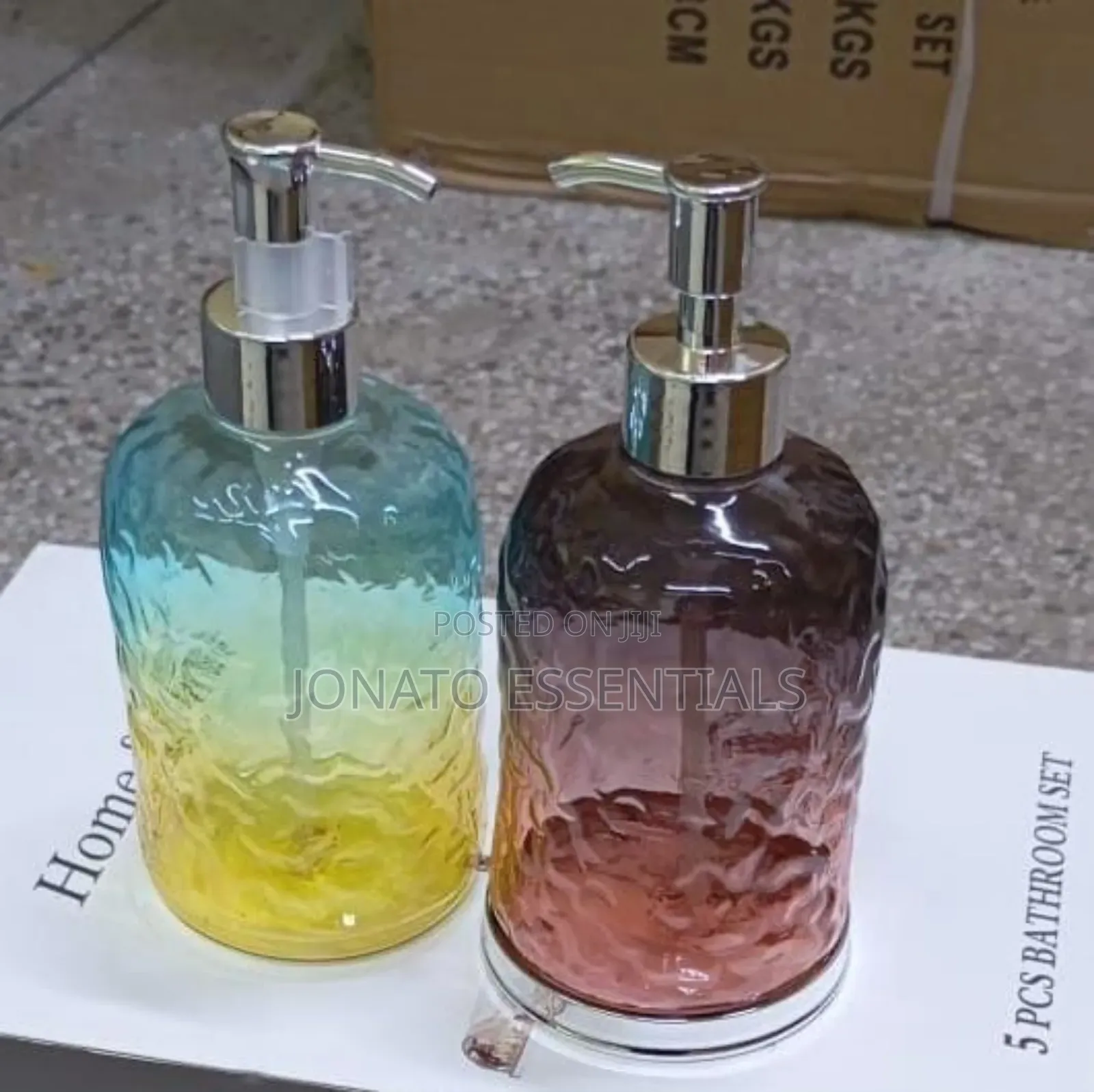Luxury Glass Soap Dispenser - Textured Lotion Bottle