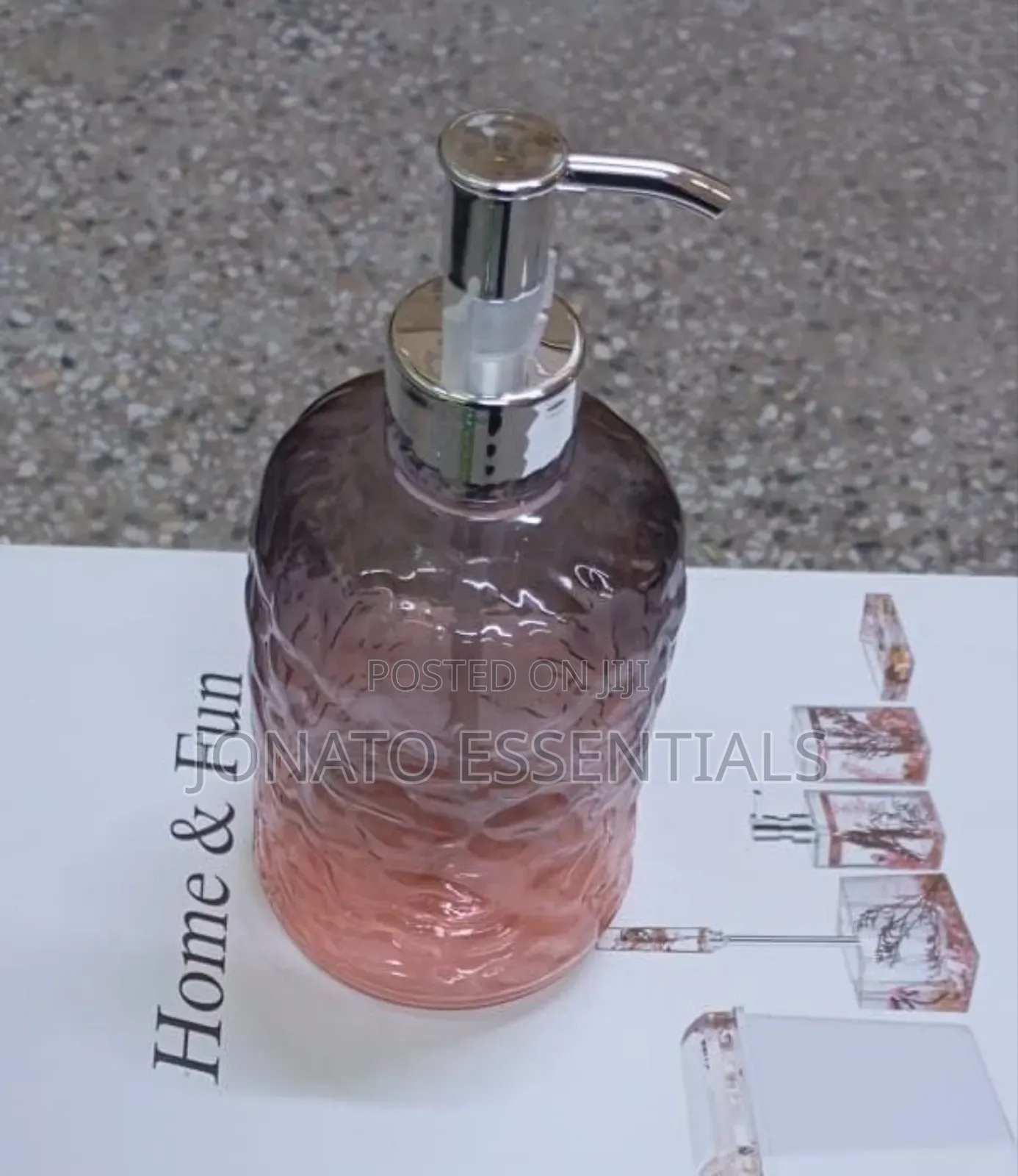 Luxury Glass Soap Dispenser - Textured Lotion Bottle