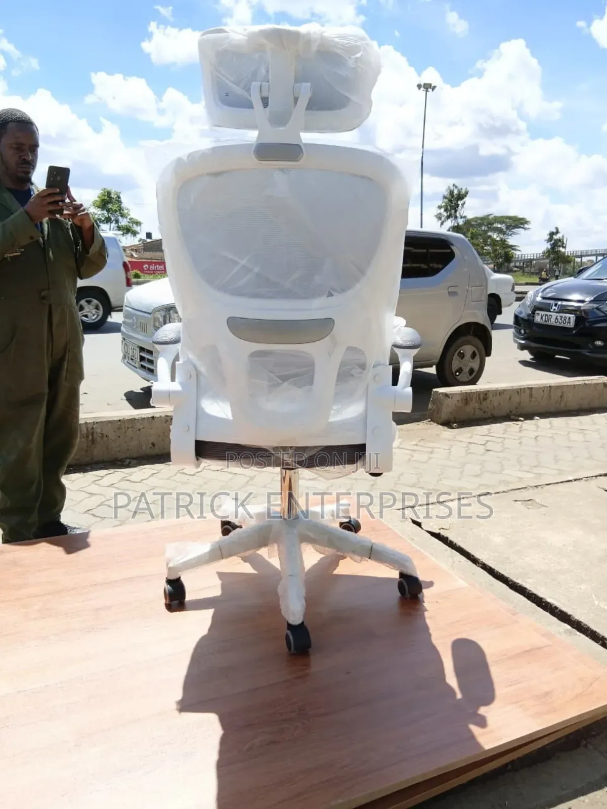 Ergonomic Executive Double Back Orthopedic Chair White/Gray