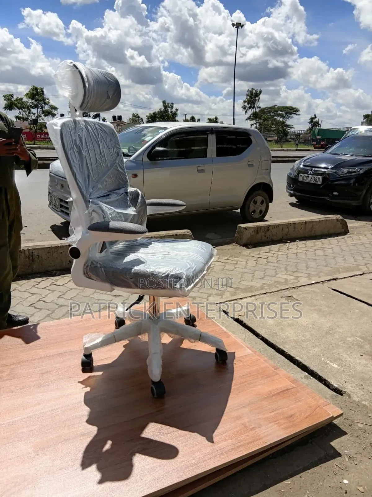 Ergonomic Executive Double Back Orthopedic Chair White/Gray