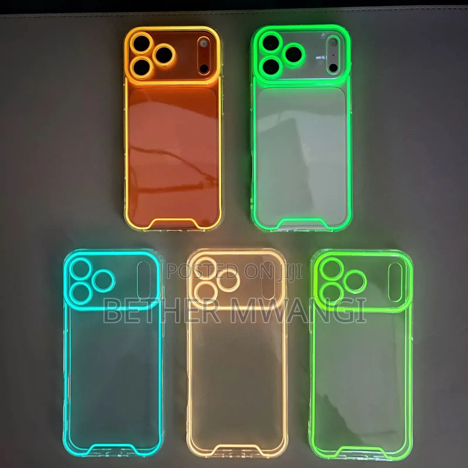 Double Shockproof Led Neon iPhone Case in Kenya