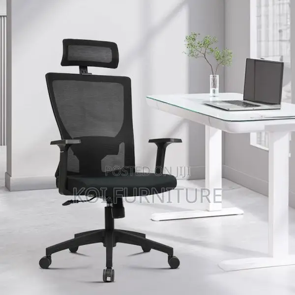 Office Chair : Black Mesh Office Chair With High Backrest