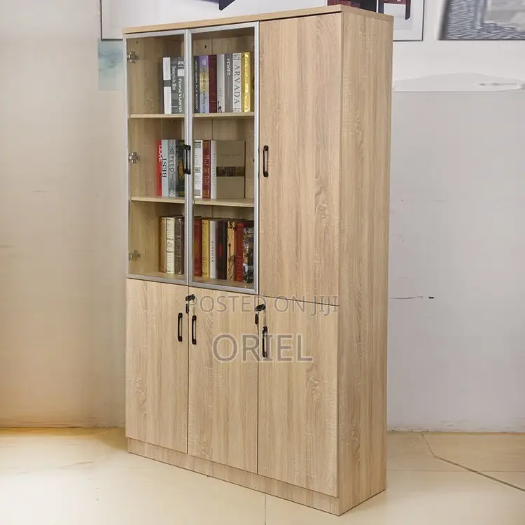 Storage Cabinets : 3 Door Transparent Office Storage Cupboard