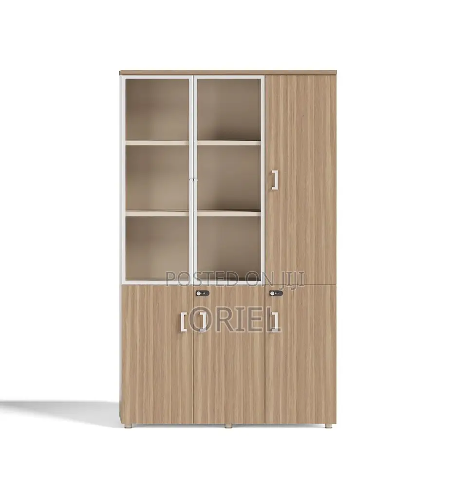 Storage Cabinets : 3 Door Transparent Office Storage Cupboard