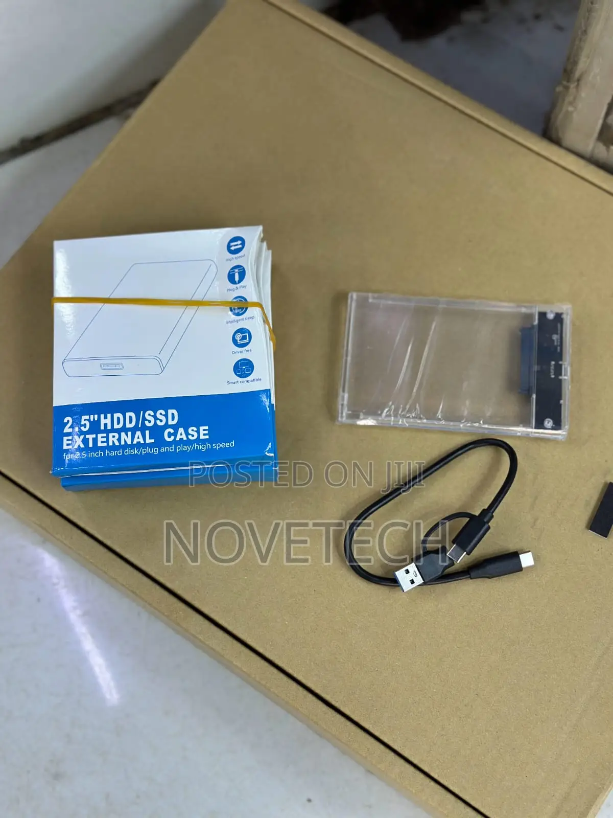 Transparent 2.5 Inch Type-C External Hard Drive HDD SSD Enclosure Case