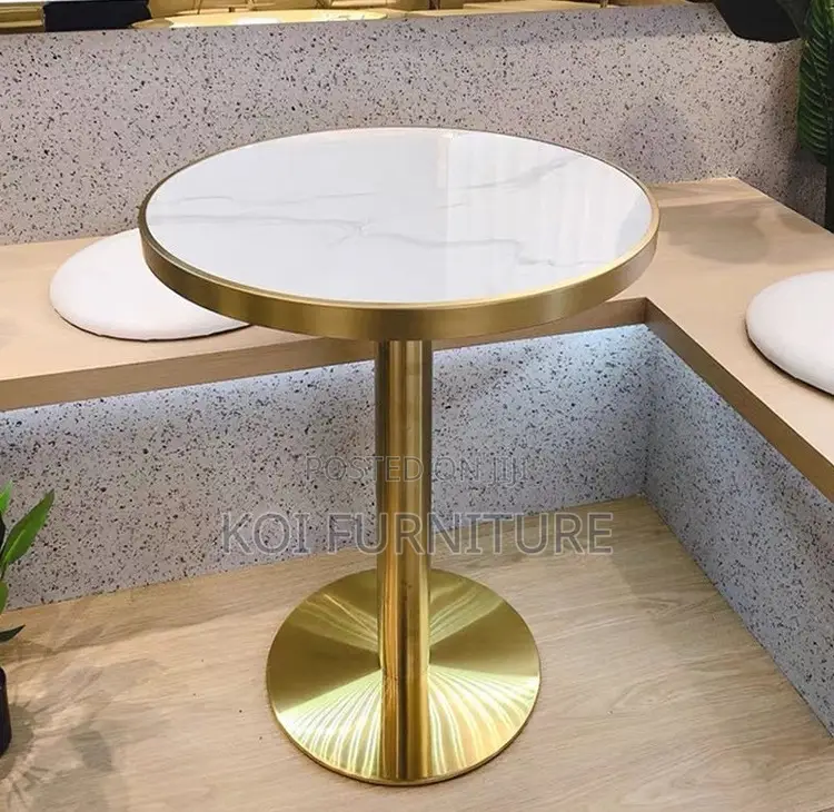 Coffee Table: Round Gold Coffee Table
