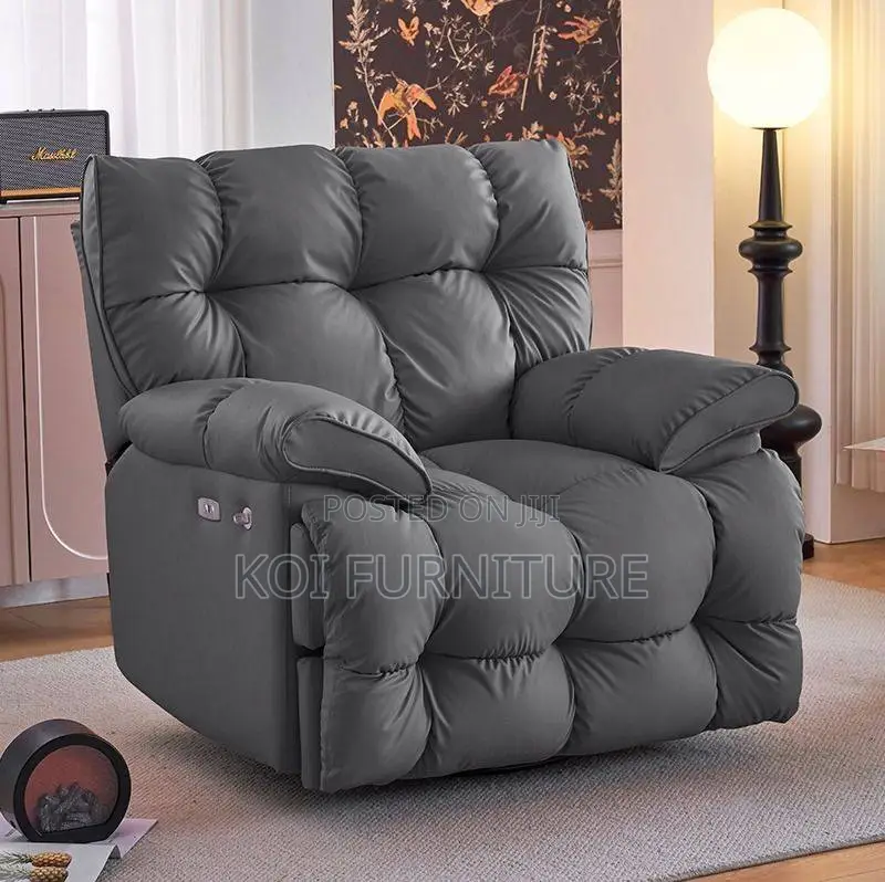 Office Sofa : Gray Single Sofa Recliner With Footrest