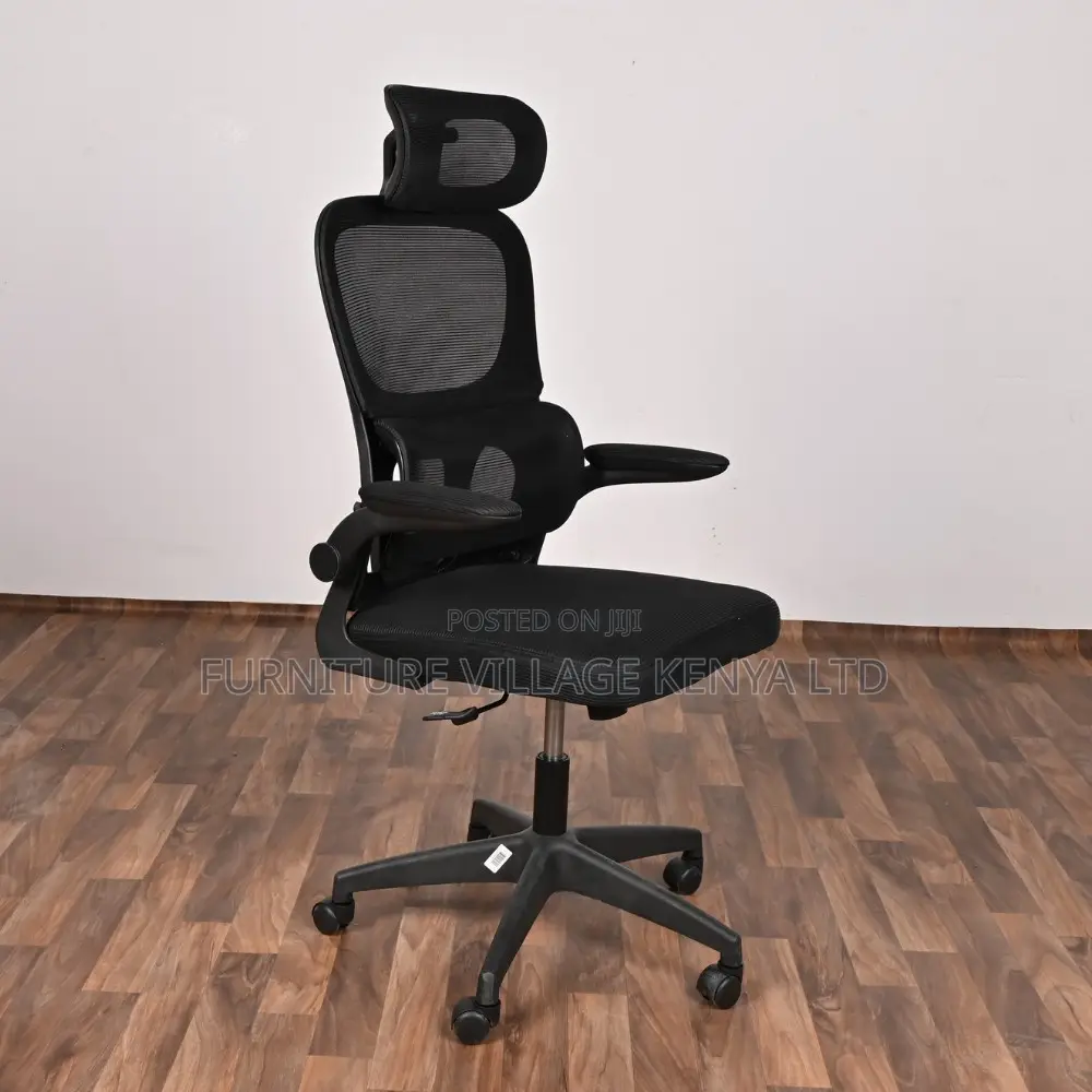 Office Chair;Black Swivel Office Chair With Neck Rest