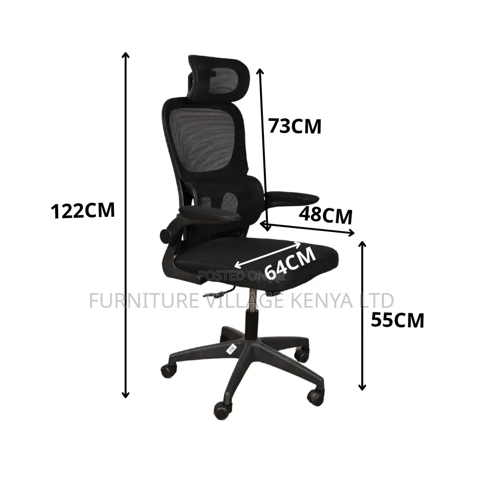 Office Chair;Black Swivel Office Chair With Neck Rest
