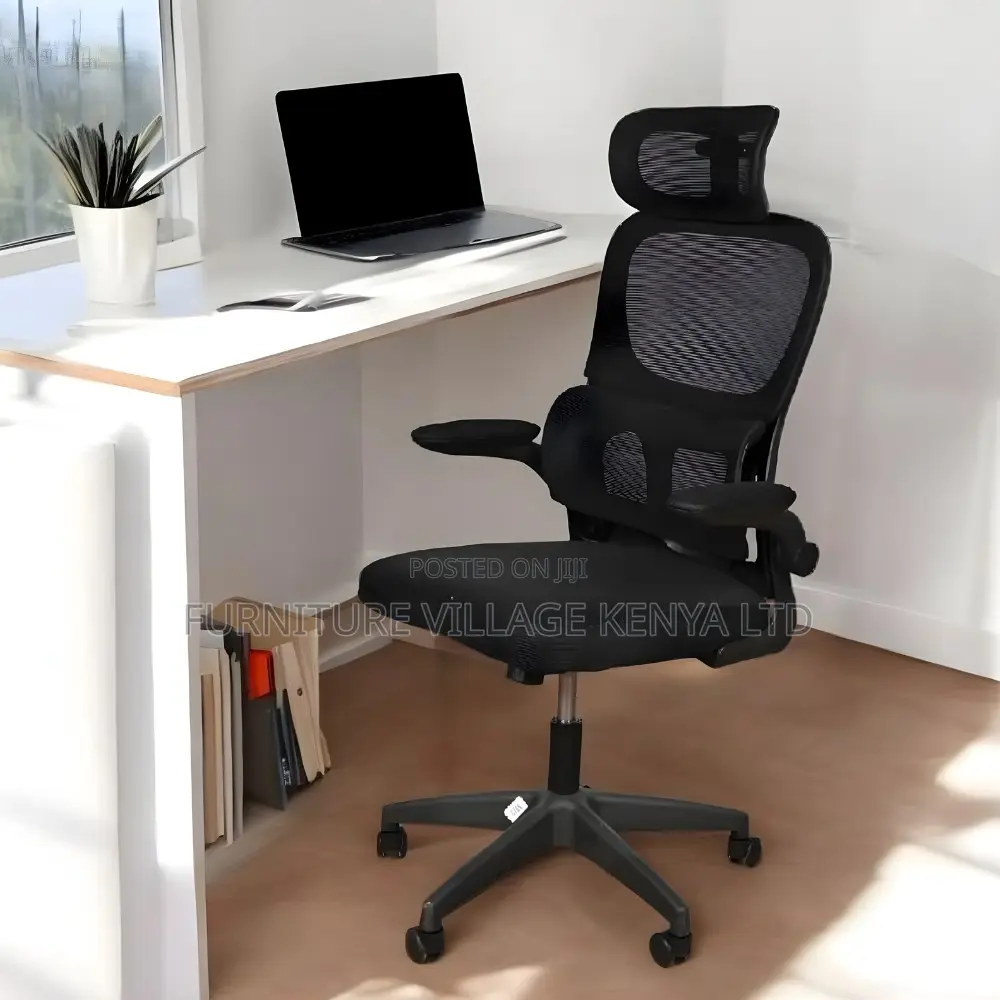 Office Chair;Black Swivel Office Chair With Neck Rest