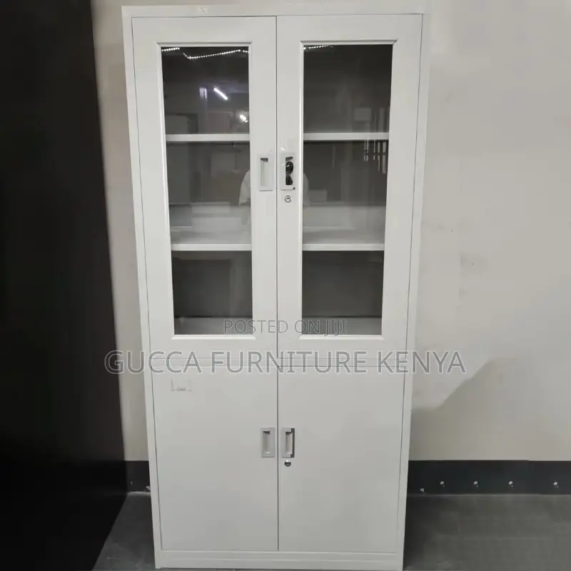 Four-Door Filing Cabinet With Glass Doors