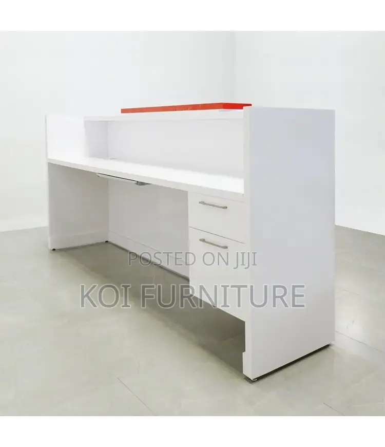 Reception Desk; 1600mm White Warm Welcoming Reception Desk Table