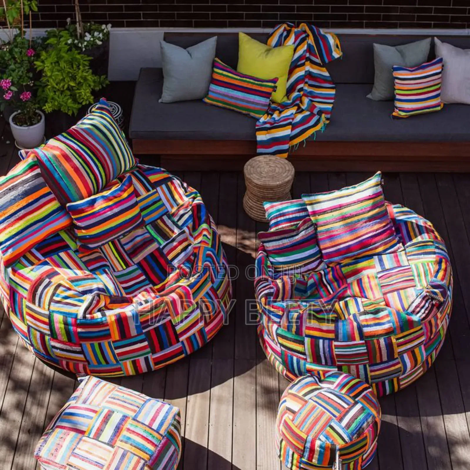 African Print Beanbag Seats