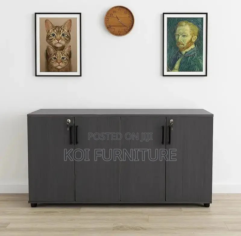 Office Cabinet; Four Doors Wooden Executive Storage Cabinet Credenza
