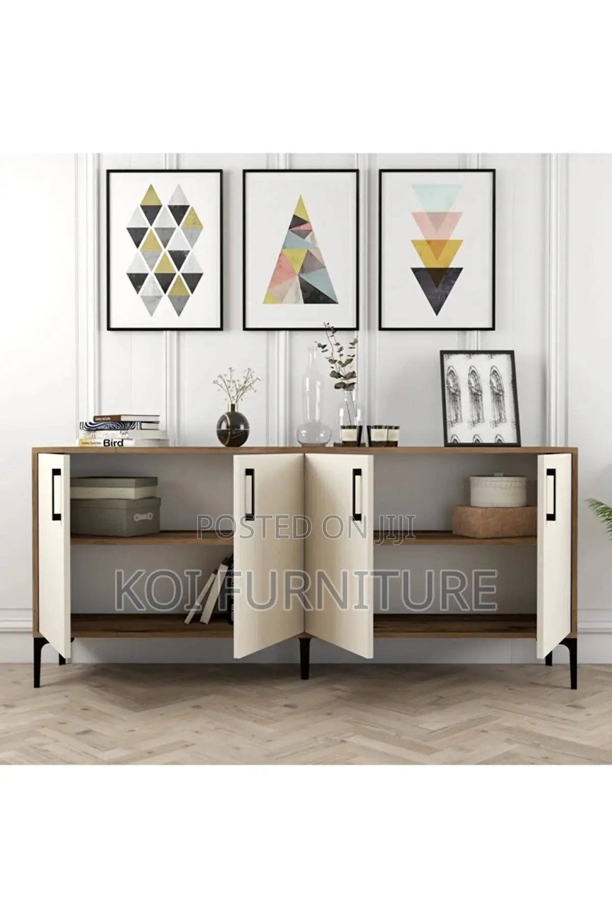 Office Cabinet; Four Doors Wooden Executive Storage Cabinet Credenza