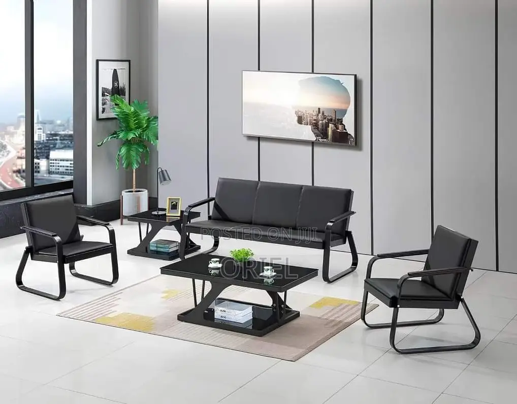 Office Waiting Bench : 5-Seater Heavyduty Frame Office Reception Bench