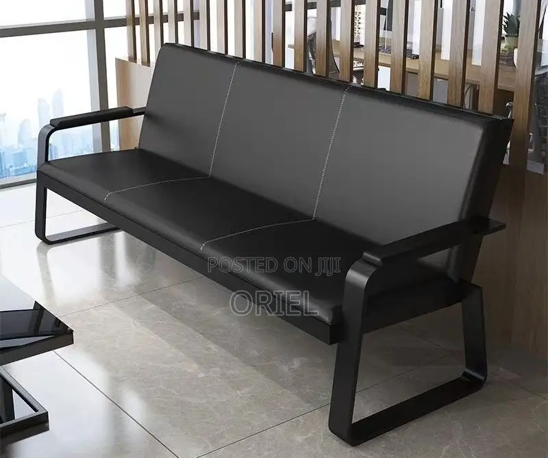 Office Waiting Bench : 5-Seater Heavyduty Frame Office Reception Bench