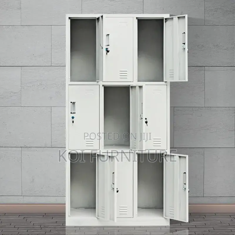 Office Cabinet; Ideal Nine Lockers Featuring Executive Filing Cabinet