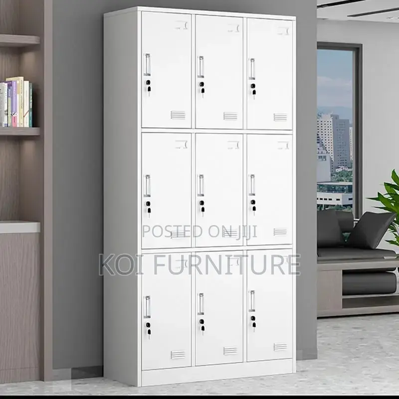 Office Cabinet; Ideal Nine Lockers Featuring Executive Filing Cabinet