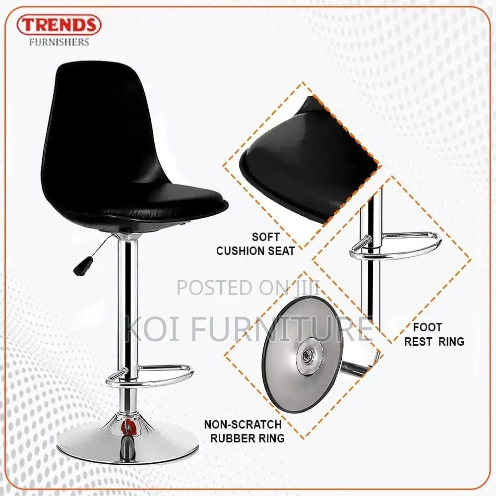Barstools; Upholstered Leather 360 Swivel Barstools