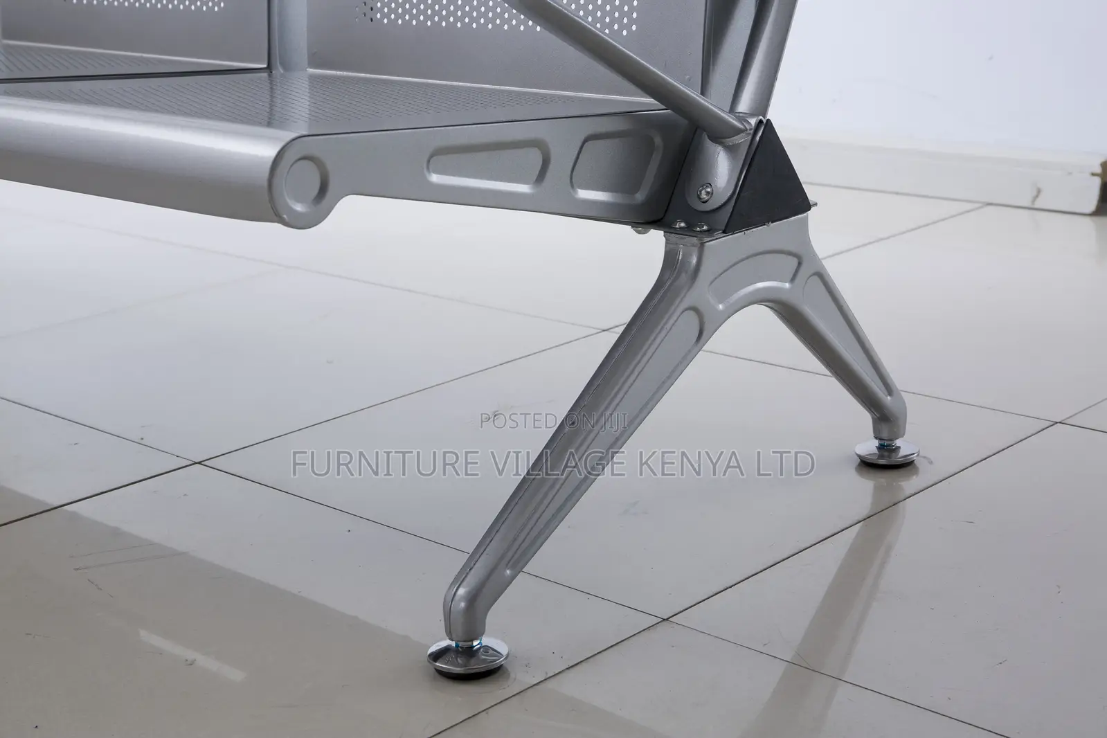 Reception Bench; 3-Seater Metallic Reception Office Waiting Bench