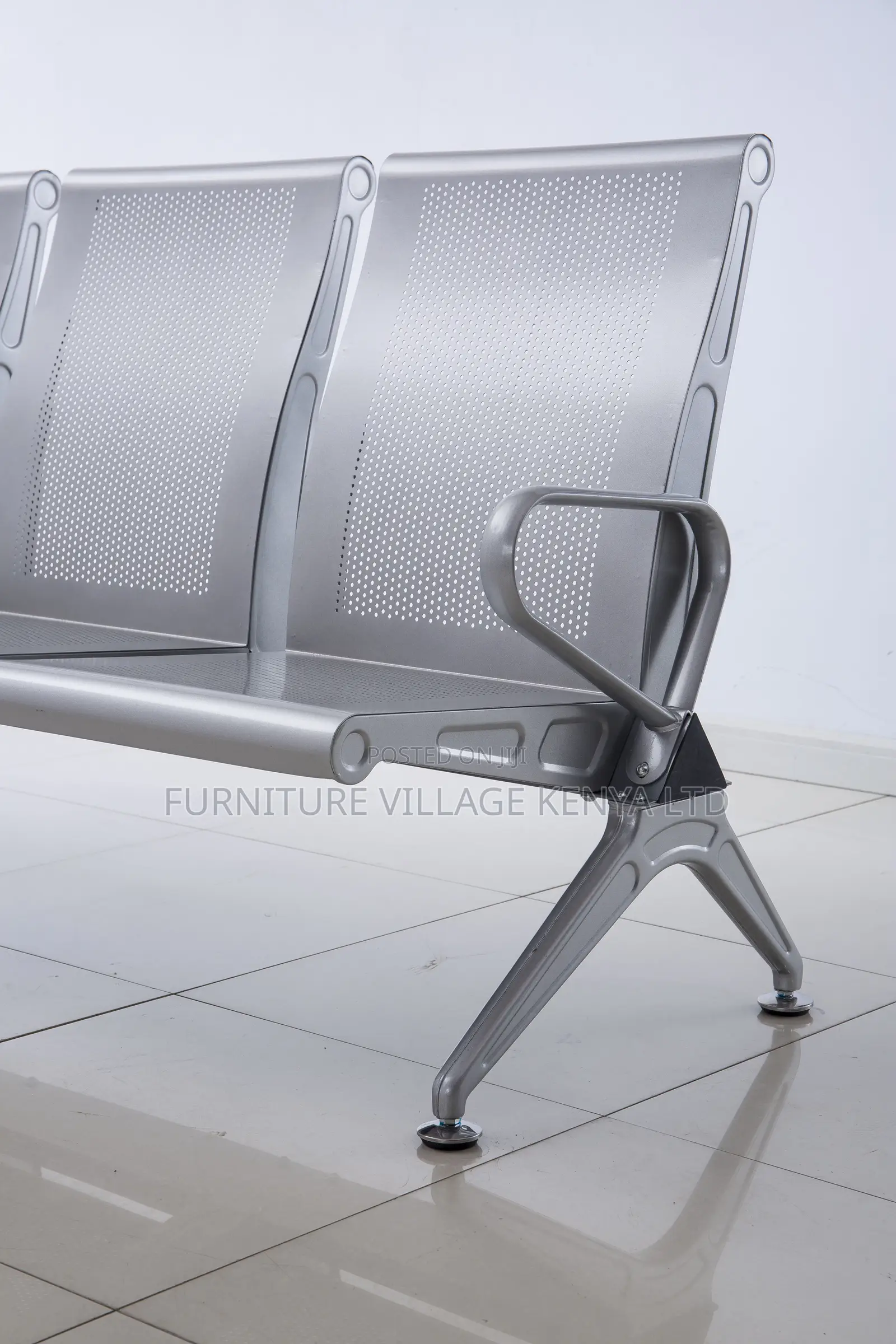 Reception Bench; 3-Seater Metallic Reception Office Waiting Bench